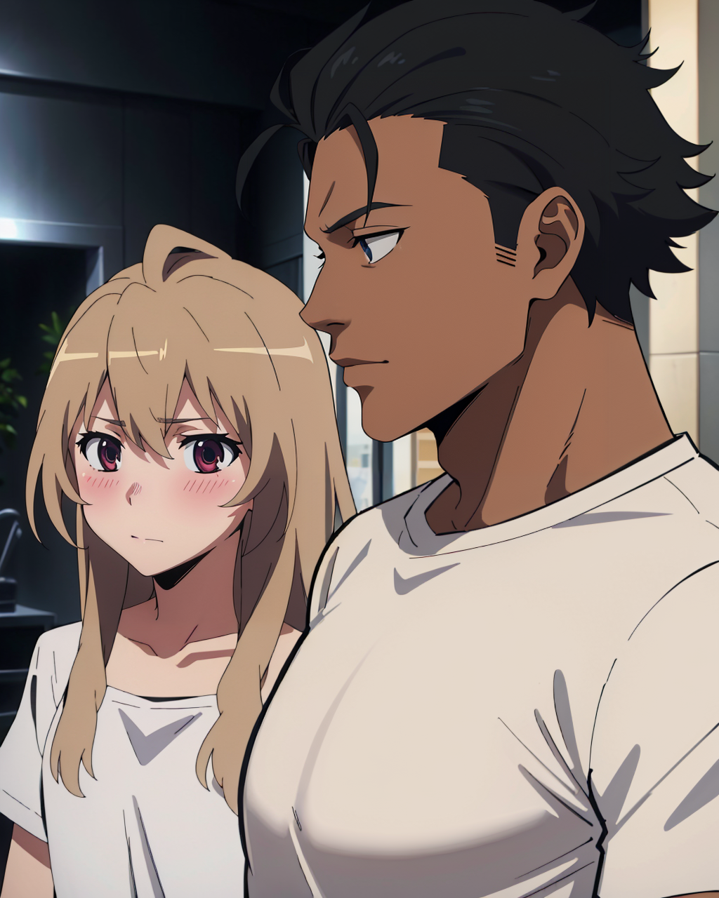 00562-4223833404-8k, masterpiece, absurdres, anime, 2girls, _lora_staring_meme_v1_0.3_, looking at anogther,_BREAK _lora_taiga-toradora_0.75_, bl.png